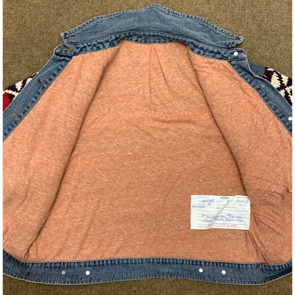 Free People Jacket Womens S Lakeside Pre Season Sample Denim Crochet Western - Picture 4 of 9